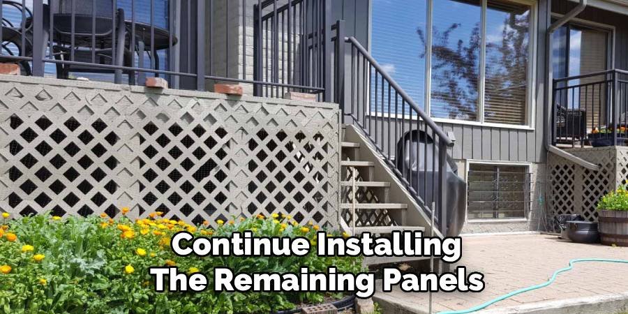 Continue Installing the Remaining Panels