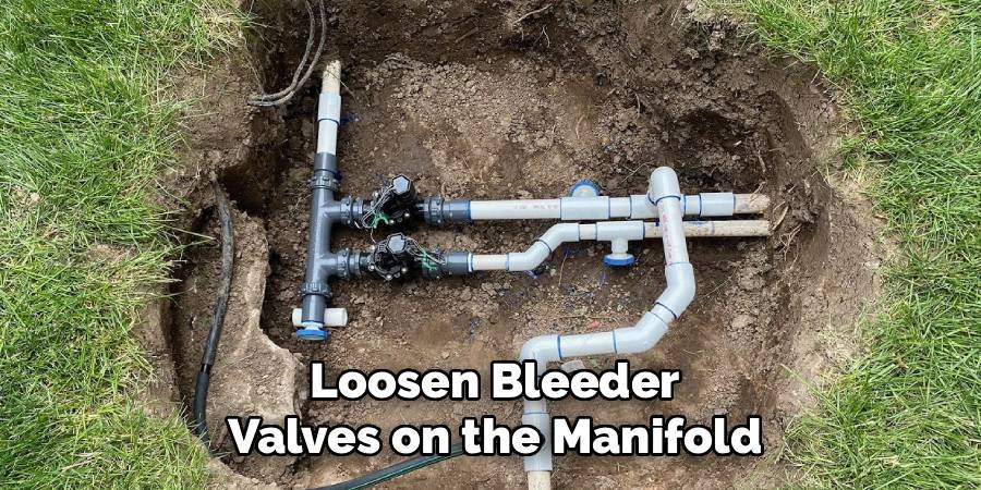 Loosen Bleeder Valves on the Manifold