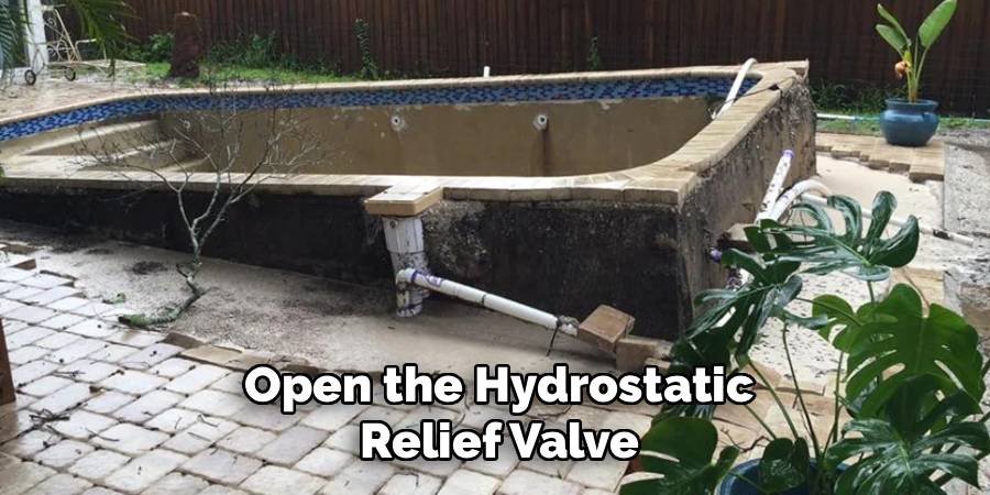 Open the Hydrostatic Relief Valve
