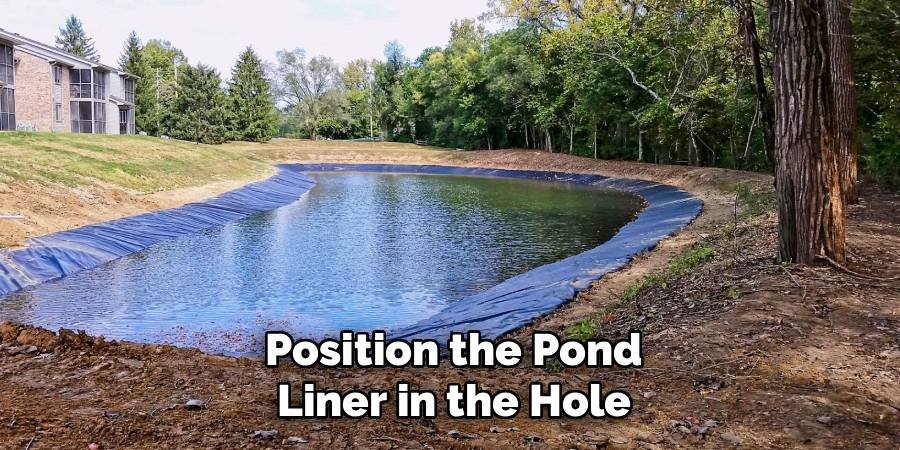 Position the Pond Liner in the Hole