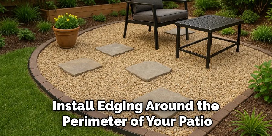 Install Edging Around the 
Perimeter of Your Patio