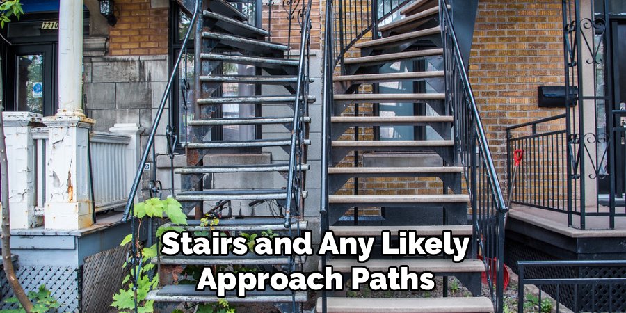 Stairs and Any Likely
Approach Paths