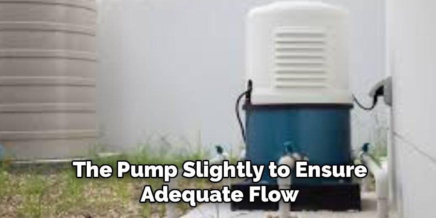 The Pump Slightly to Ensure
Adequate Flow