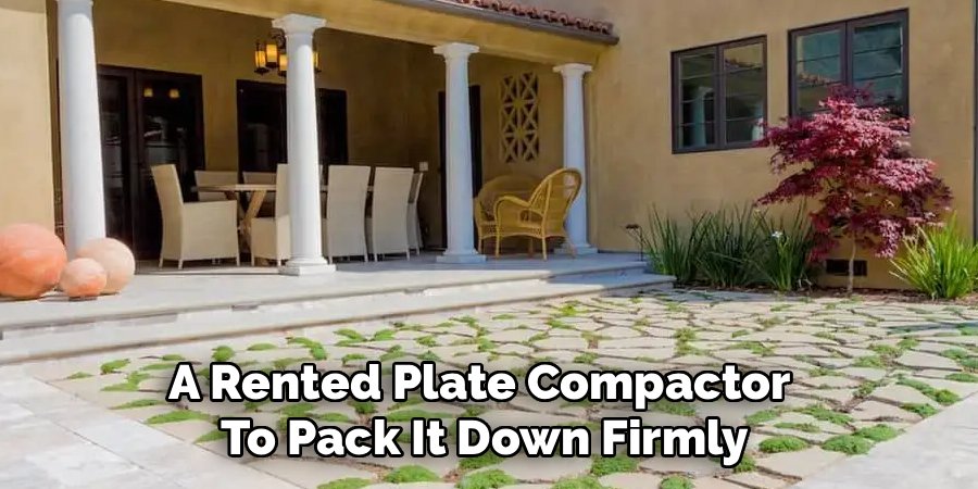 A Rented Plate Compactor 
To Pack It Down Firmly