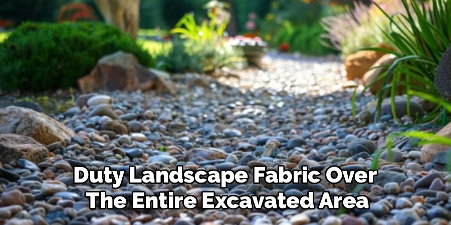Duty Landscape Fabric Over 
The Entire Excavated Area