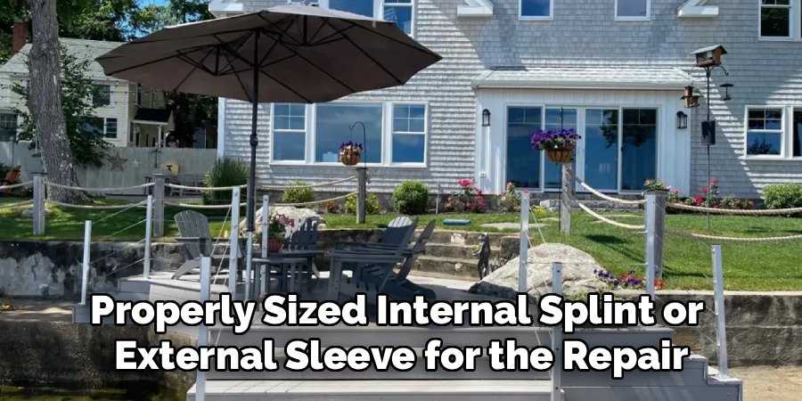 Properly Sized Internal Splint or 
External Sleeve for the Repair